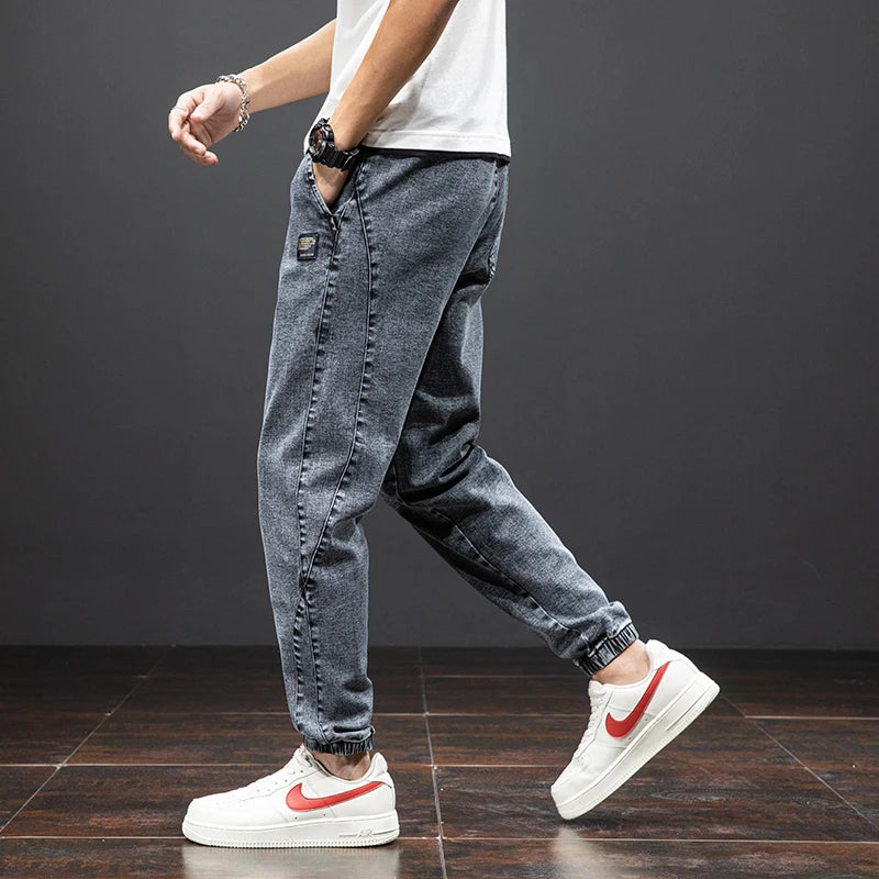 Spring Summer Black Blue Cargo Jeans Men Streetwear Denim Jogger Pants Men Baggy Harem Jean Trousers Plus Size - trendingshoping.com