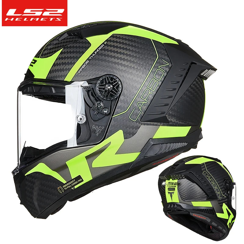LS2 Thunder GP Aero Full Face Motorcycle Helmet FF805 Carbon Fiber