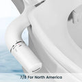 SAMODRA Ultra Slim Bidet Attachment Dual Nozzle Non Electric Toilet Seat Bidet