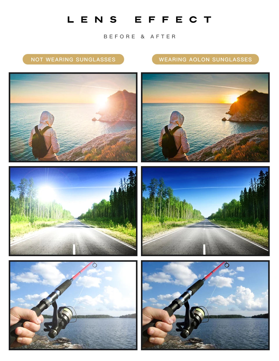 Rivet Square Photochromic Sunglasses Polarized Driving Glasses Men Women