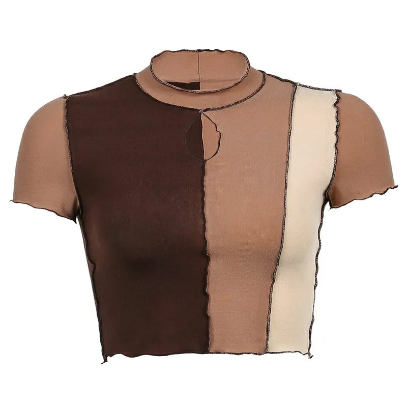 Brown 2021 Vintage Clothes Y2k Corset Crop Top Women Gothic Sexy Cyber Baby Tee Aesthetic Grunge 90s Ropa Fairycore Summer New