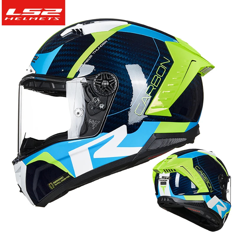 LS2 Thunder GP Aero Full Face Motorcycle Helmet FF805 Carbon Fiber