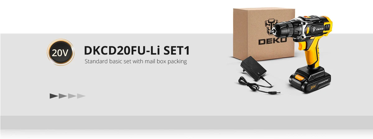 DEKO Cordless Drill 2 Speed Electric Screwdriver with Lithium Battery