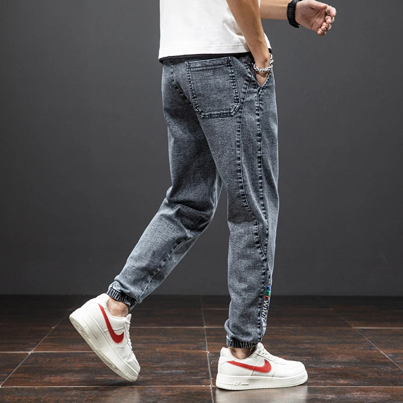 Spring Summer Black Blue Cargo Jeans Men Streetwear Denim Jogger Pants Men Baggy Harem Jean Trousers Plus Size - trendingshoping.com