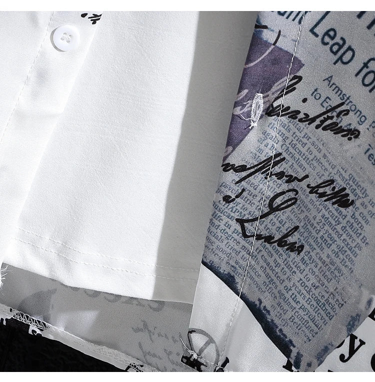 Men’s Short Sleeve Polo Shirt Printed Casual Youth Top