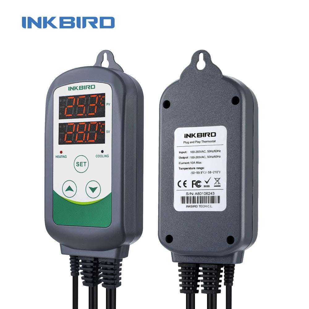 INKBIRD ITC-308 Heating and Cooling Dual Relay Temperature Controller, Carboy, Fermenter, Greenhouse Terrarium Temp. Control - trendingshoping.com
