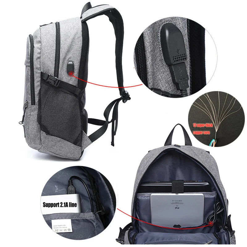 Men’s Outdoor Sports Backpack Gym School Laptop Bag for Basketball Soccer Football