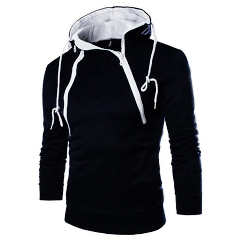Men Long Sleeve Zipper Hoodie Pullover Sweatshirt