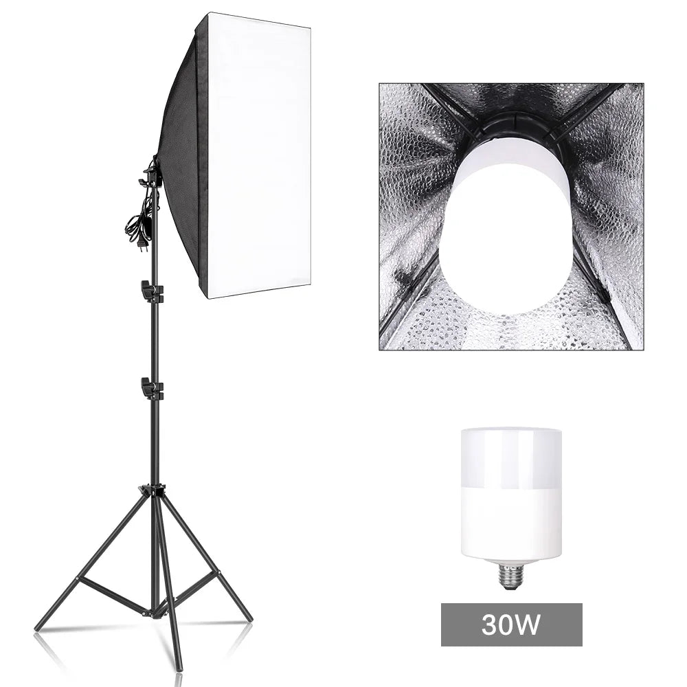 Photography Softbox Lighting Kits 50x70CM Professional Continuous Light System Soft Box For Photo Studio Equipment - trendingshoping.com