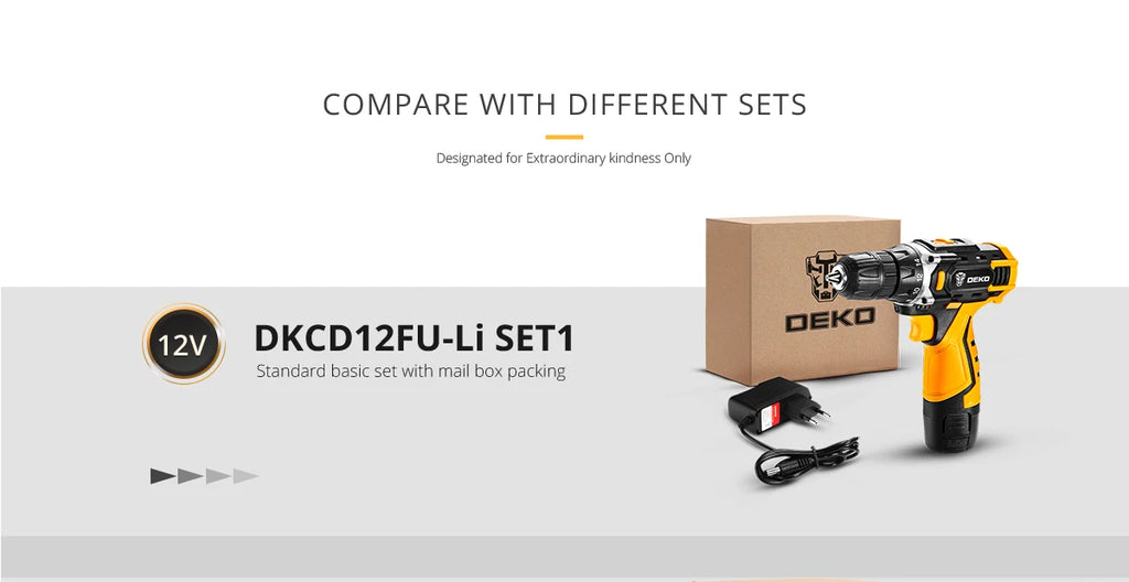 DEKO Cordless Drill 2 Speed Electric Screwdriver with Lithium Battery