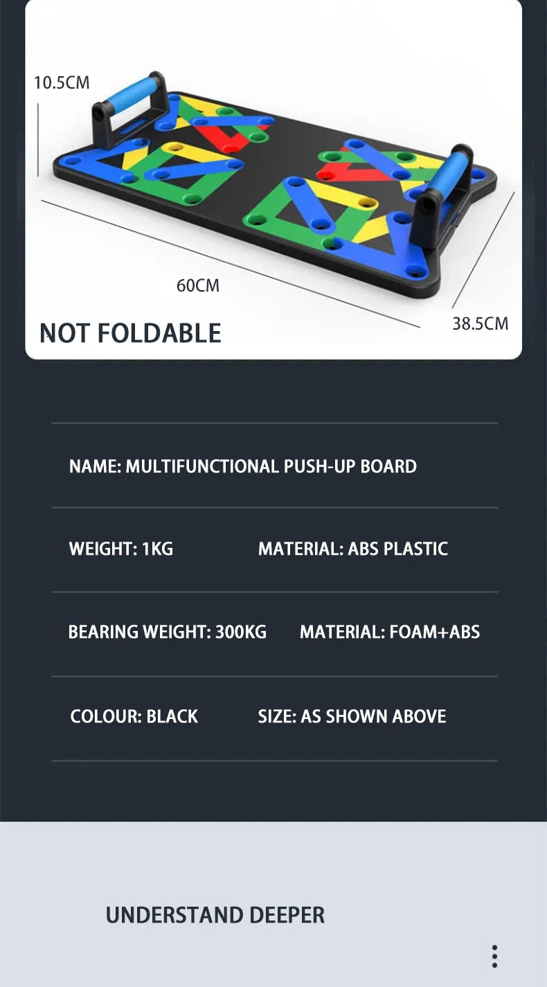 Portable Push Up Board Set Foldable Multifunction Fitness Equipment For Chest Abdomen Arms Back Training