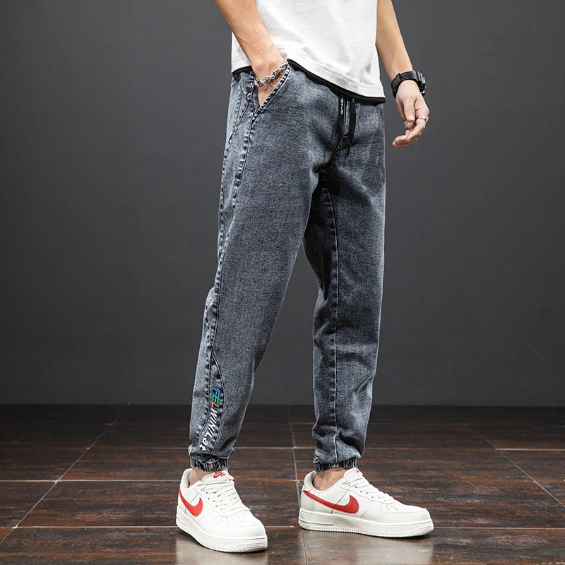 Spring Summer Black Blue Cargo Jeans Men Streetwear Denim Jogger Pants Men Baggy Harem Jean Trousers Plus Size - trendingshoping.com