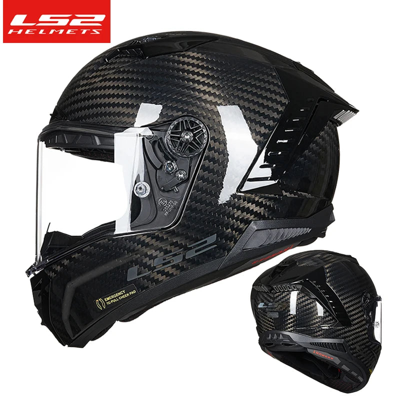 LS2 Thunder GP Aero Full Face Motorcycle Helmet FF805 Carbon Fiber