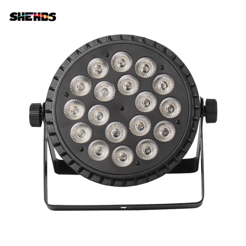 2/4pcs LED Flat Par 18x18W RGBWA+UV Aluminum Alloy Light DMX 512 For DJ Disco Party Projector Nightclub Bar SHEHDS Stage Light - trendingshoping.com