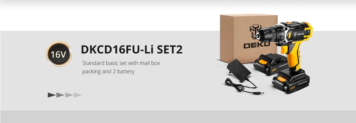 DEKO Cordless Drill 2 Speed Electric Screwdriver with Lithium Battery