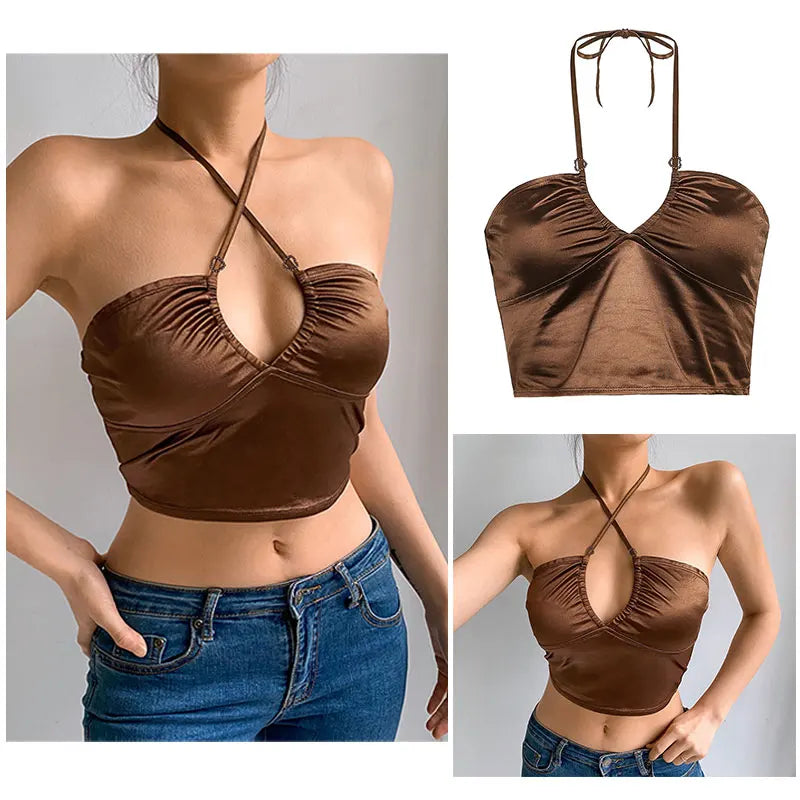 Brown 2021 Vintage Clothes Y2k Corset Crop Top Women Gothic Sexy Cyber Baby Tee Aesthetic Grunge 90s Ropa Fairycore Summer New