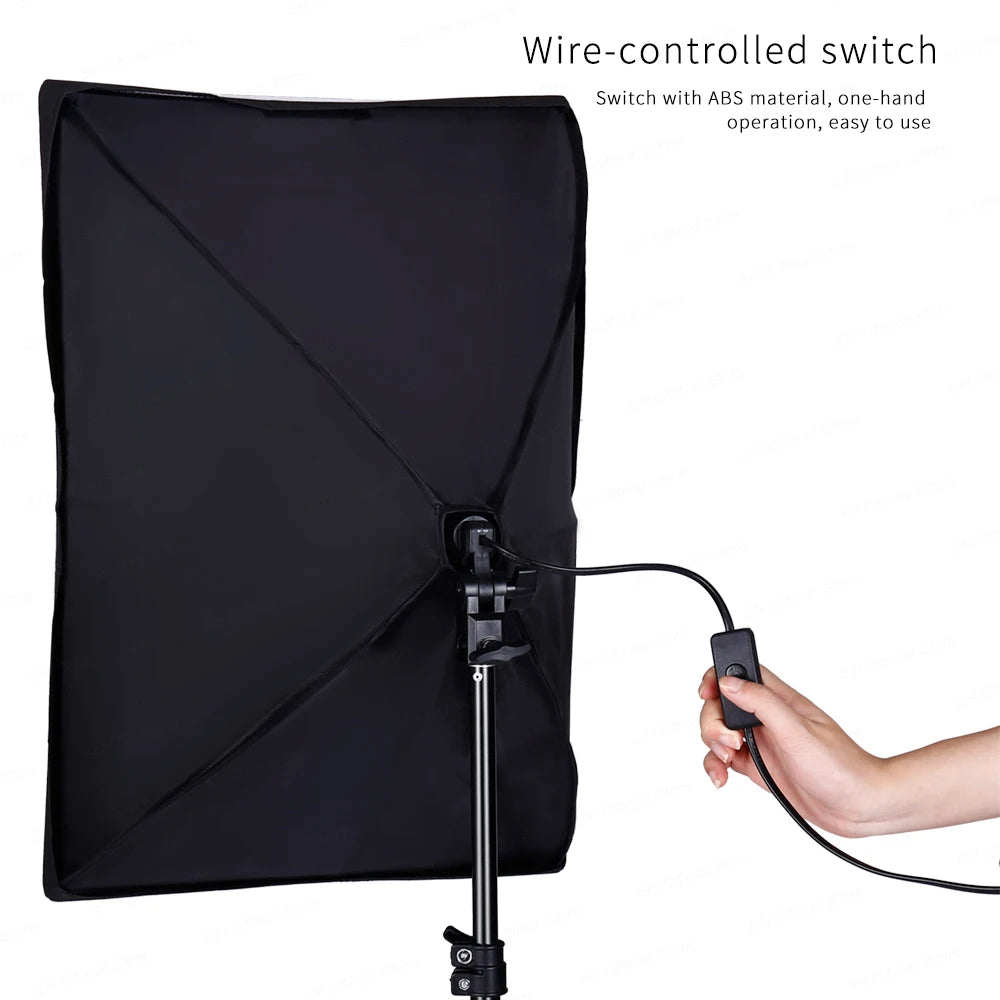Photography Softbox Lighting Kits 50x70CM Professional Continuous Light System Soft Box For Photo Studio Equipment - trendingshoping.com