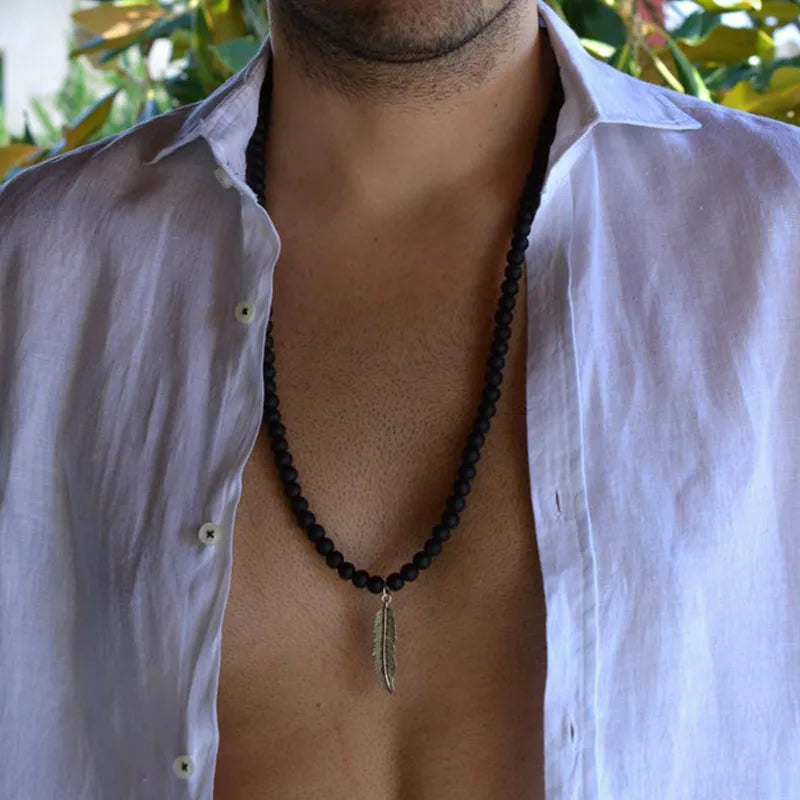 men necklace, necklace for men, Men lava bead Necklace, Mens Beaded necklace, turquoise necklace men