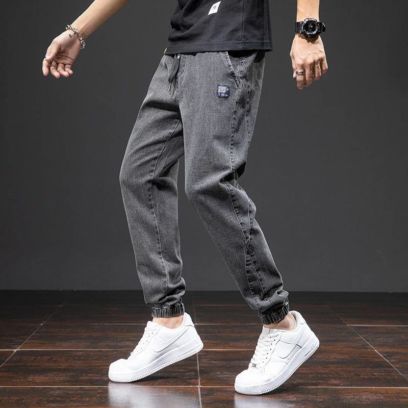 Spring Summer Black Blue Cargo Jeans Men Streetwear Denim Jogger Pants Men Baggy Harem Jean Trousers Plus Size - trendingshoping.com