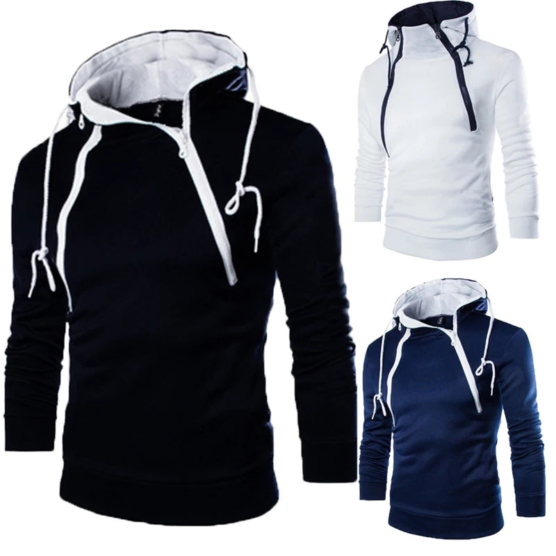 Men Long Sleeve Zipper Hoodie Pullover Sweatshirt