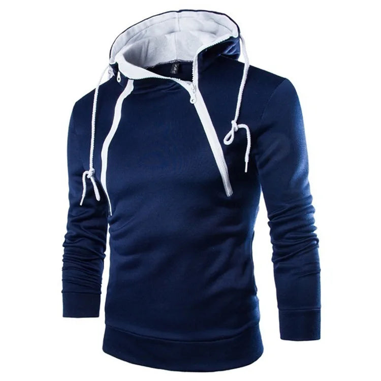 Men Long Sleeve Zipper Hoodie Pullover Sweatshirt