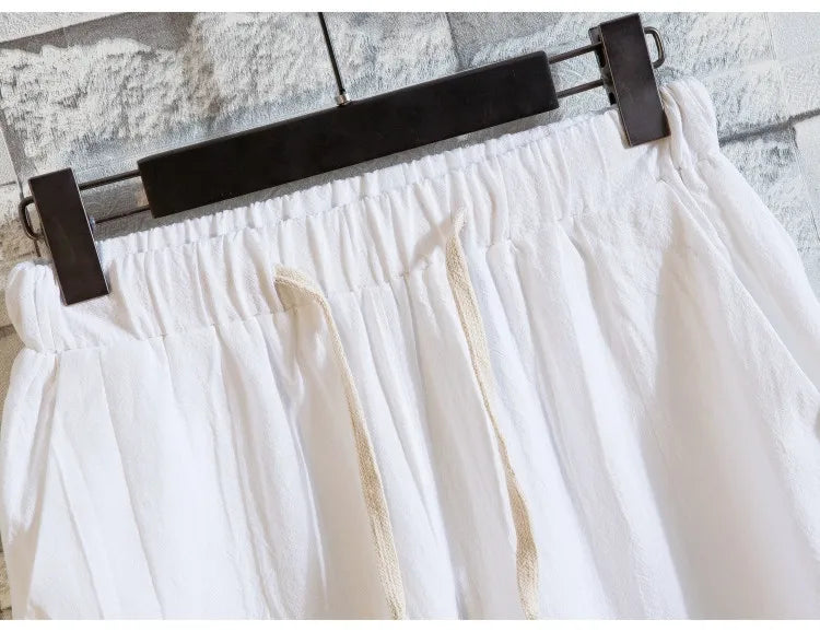 Men’s Summer Cotton Linen Shirt and Pants Set