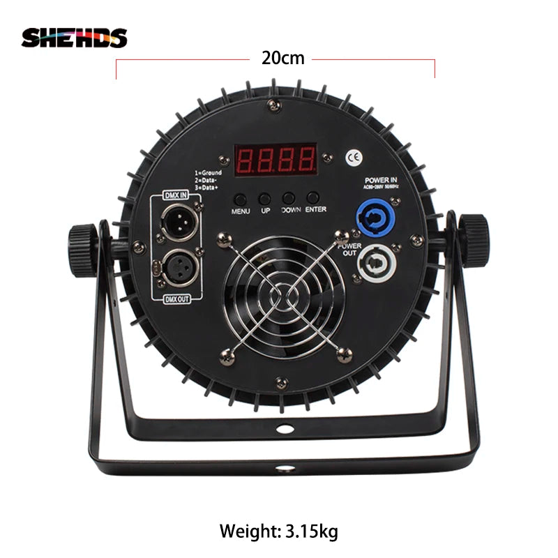 2/4pcs LED Flat Par 18x18W RGBWA+UV Aluminum Alloy Light DMX 512 For DJ Disco Party Projector Nightclub Bar SHEHDS Stage Light - trendingshoping.com