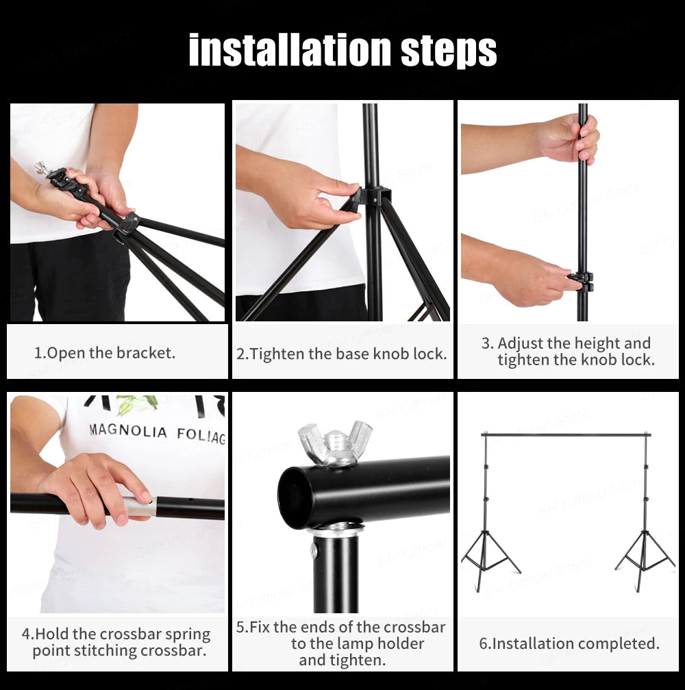 SH 2.6m*3m Suit Adjustable Backdrop Stand for Photography Wedding Photo Studio Backdrop Video Background Frame - trendingshoping.com