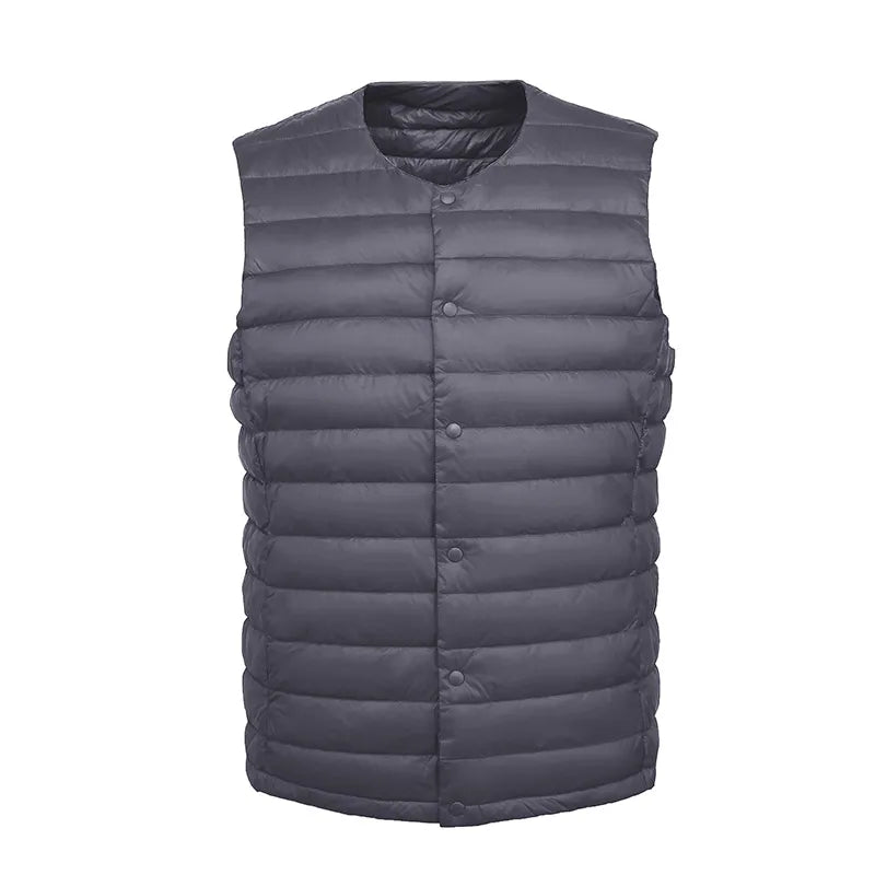 NewBang Men Down Vest Ultra Light Down Vest Portable V-neck Sleeveless Coat Man Winter Without Collar Warm Liner - trendingshoping.com