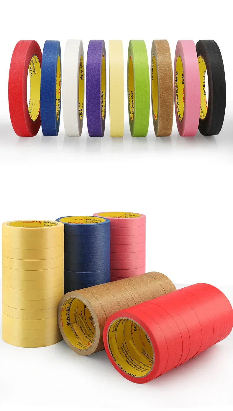 15 Rolls 15mm No-Trace Masking Tape | Multicolor Inkjet Tape for Office & Car - trendingshoping.com