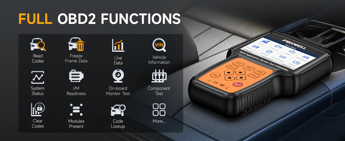 FOXWELL NT650 Elite OBD2 Automotive Scanner SAS A/F OIL EPB BRT TPS 26+ Reset Professional Auto Car Diagnostic Tool OBD2 Scanner - trendingshoping.com