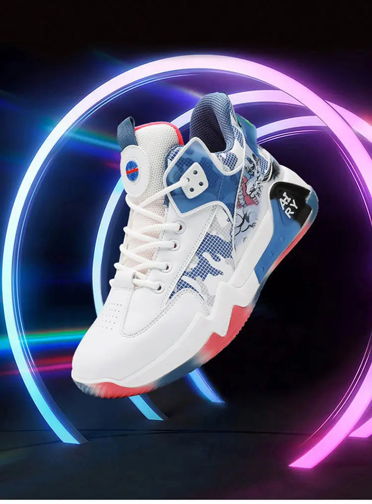 High Top Basketball Shoes for Couples | Air Cushion Athletic Sneakers – Wear Resistant & Breathable