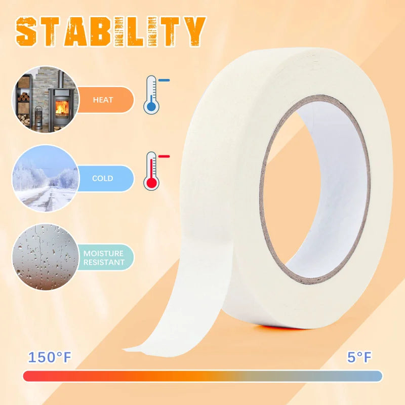 3-Pack Masking Tape 2in x 55yd | General Purpose Multi-Surface Tape for Painting & Craft