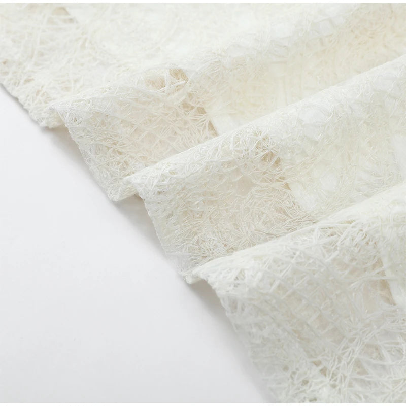 Women’s White Lace Flare Sleeve Top & Mini Skirt Set