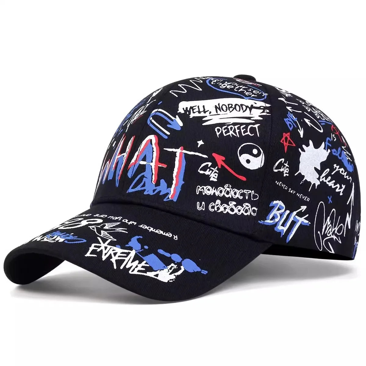Men's & Women's Korea Graffiti Hip Hop Cap - Trendy Hipster Baseball Hat for Casual Streetwear
