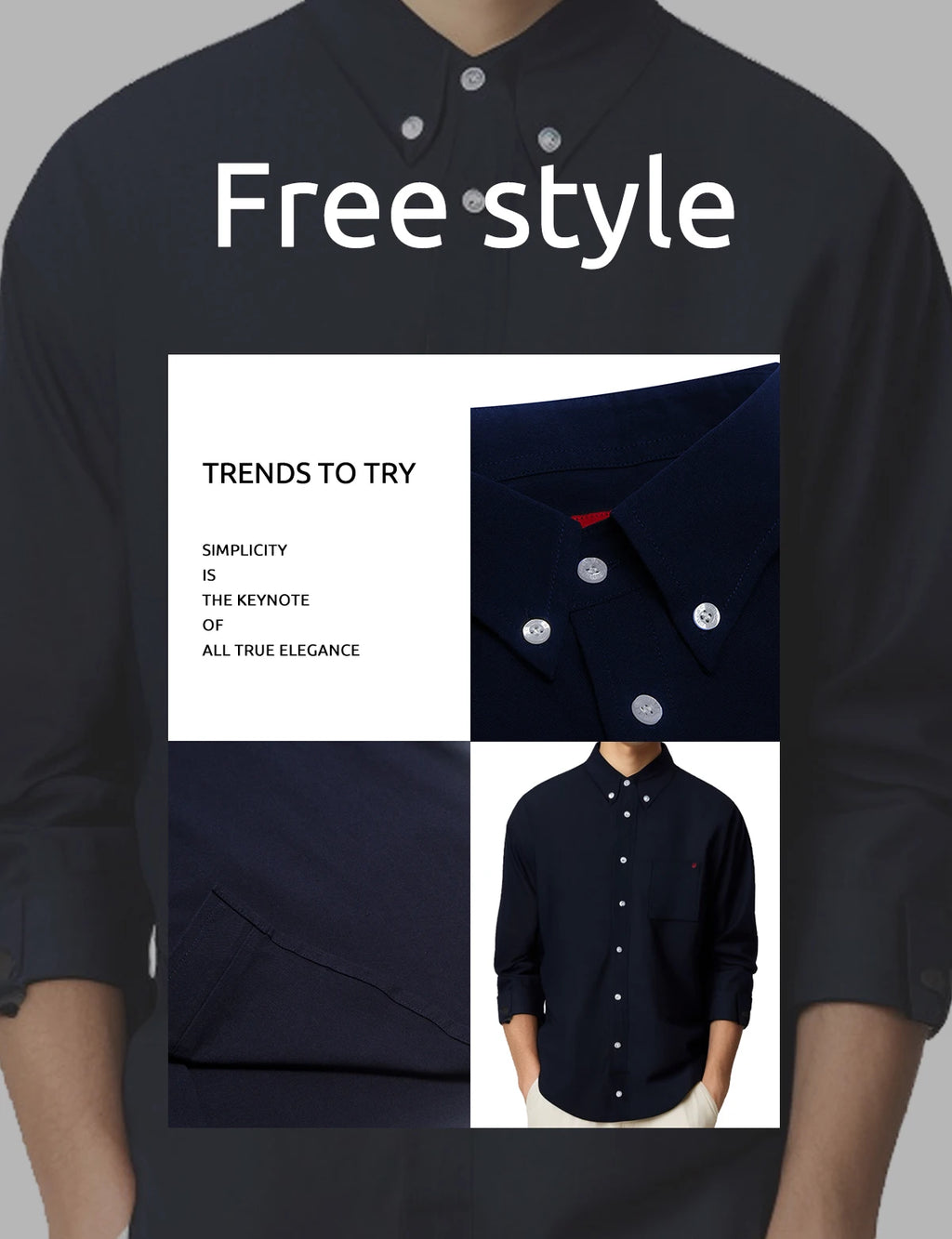 Men’s Casual Long Sleeve Embroidered Shirt Streetwear Style