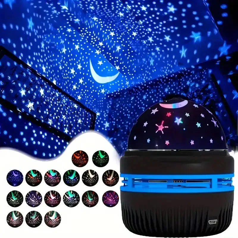 LED Starry Sky Night Lights USB Projector Lamp Magic Ball Moon Star Christmas Lights Home Room Atmosphere Decorations - trendingshoping.com