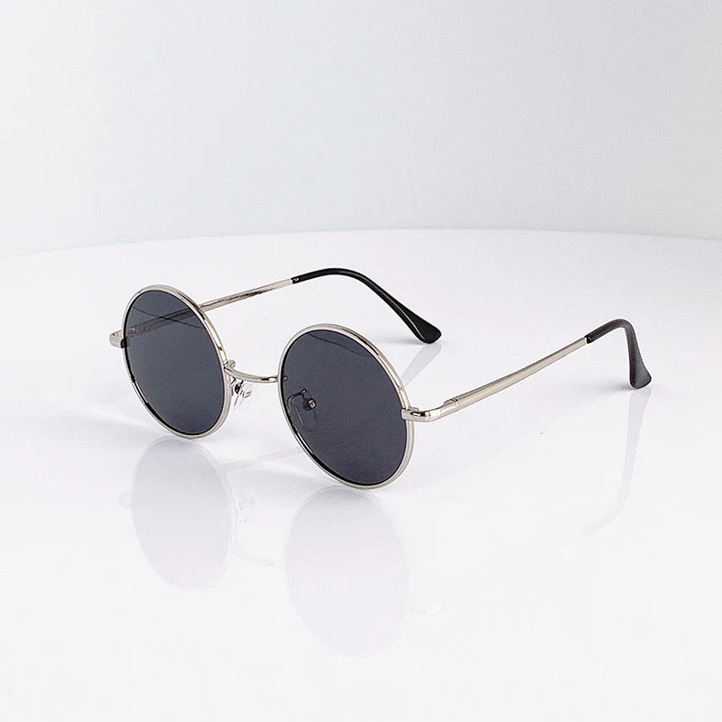 Retro Round Polarized Sunglasses Men Women Alloy Metal Frame UV400