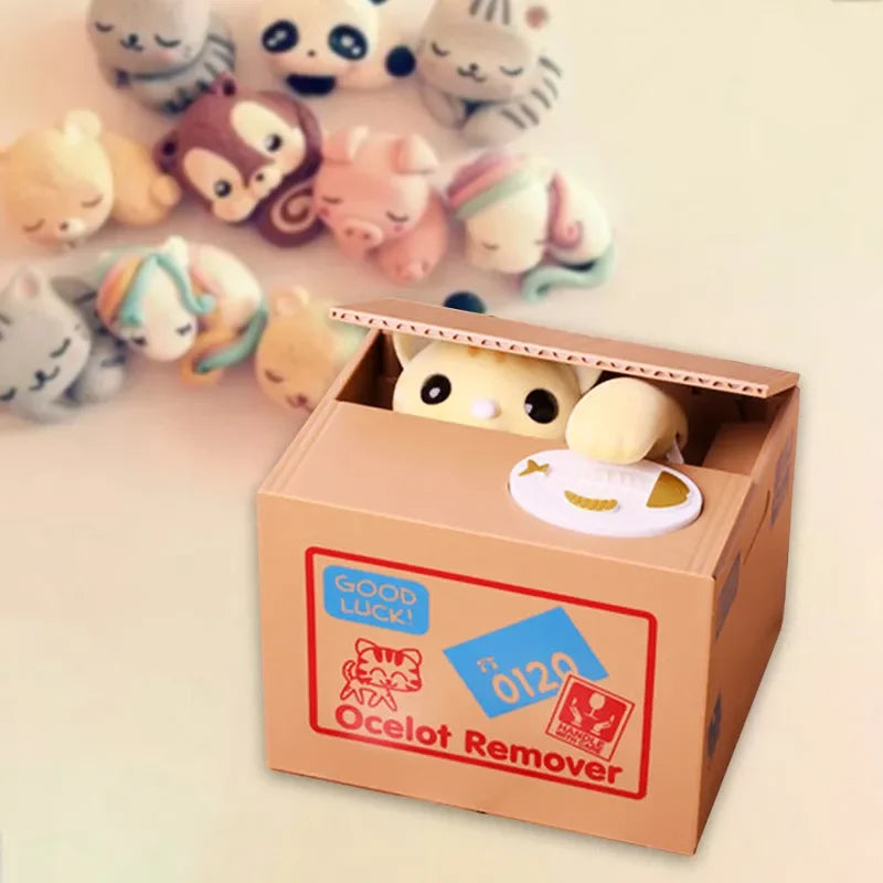 Panda Coin Box Kids Money Bank Automated Cat Thief Money Boxes Toy Gift for Children Coin Piggy Money Saving Box Christmas gift - trendingshoping.com