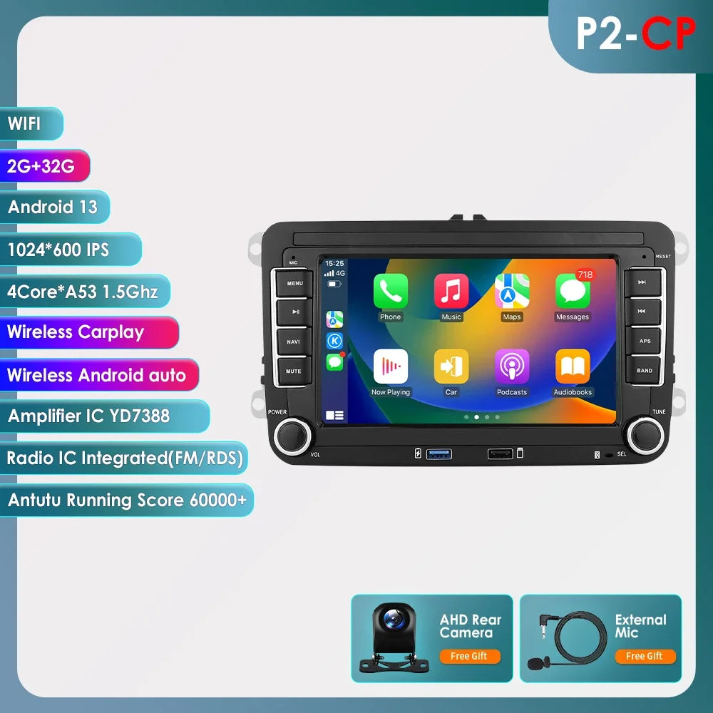 Android 13 Car Radio for VW POLO GOLF 5 6 Plus PASSAT B6 JETTA TIGUAN TOURAN SHARAN SCIROCCO CADDY Seat Carplay Audio Stereo GPS - trendingshoping.com