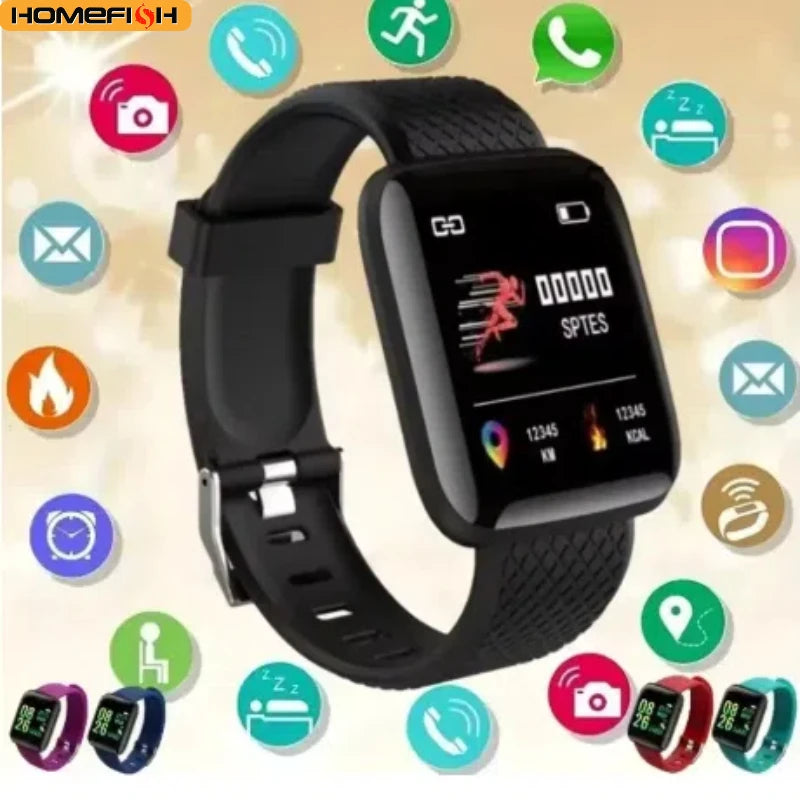 Multifunction Smart Watch for Men Women Kids – Message Reminder, Music Control, Sport Step & Calorie Tracker, D13/116Plus