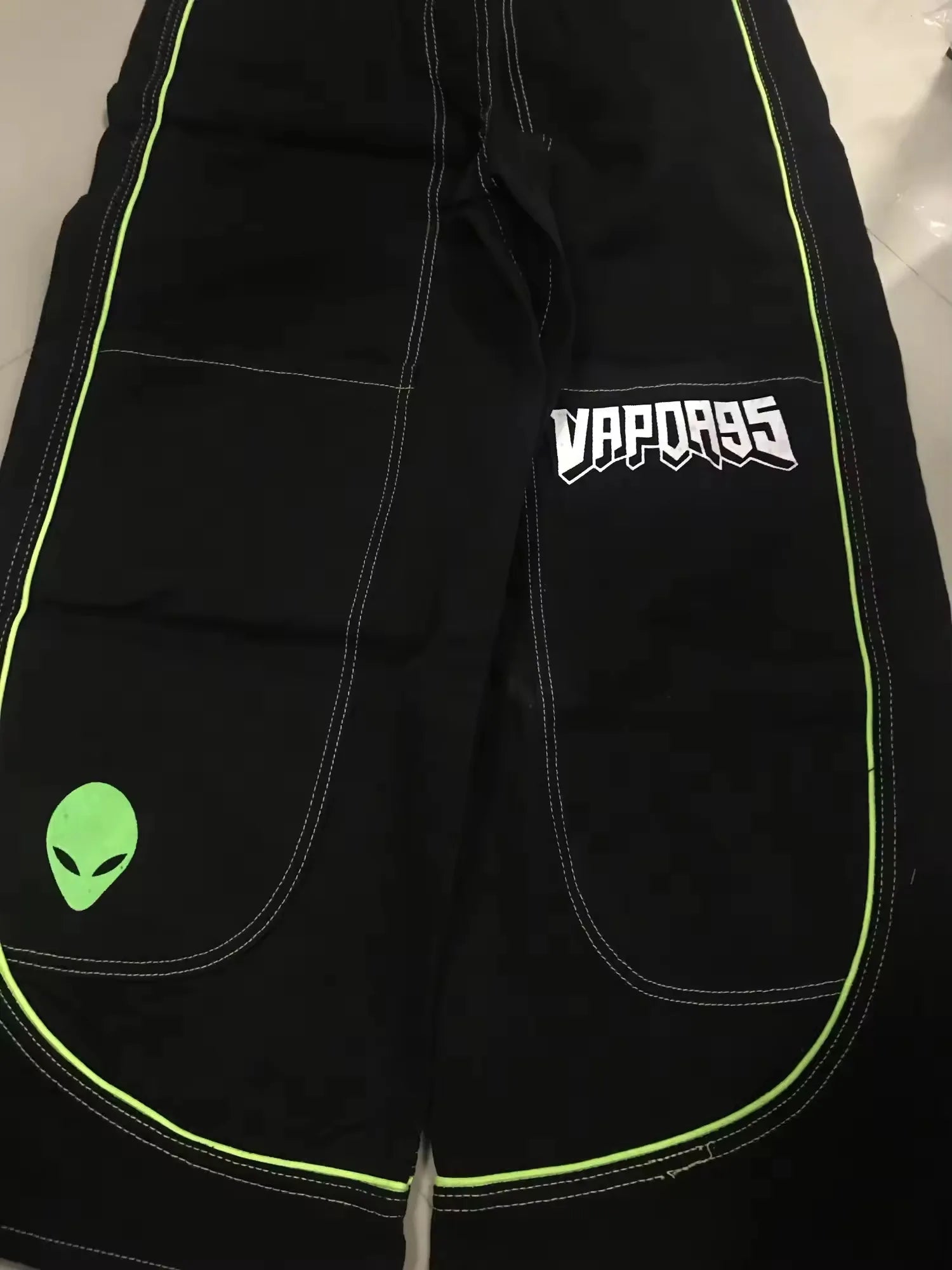 Jeans Spring and Autumn European and American wide-leg loose alien pattern trousers 2024 new high street trend hip-hop men - trendingshoping.com