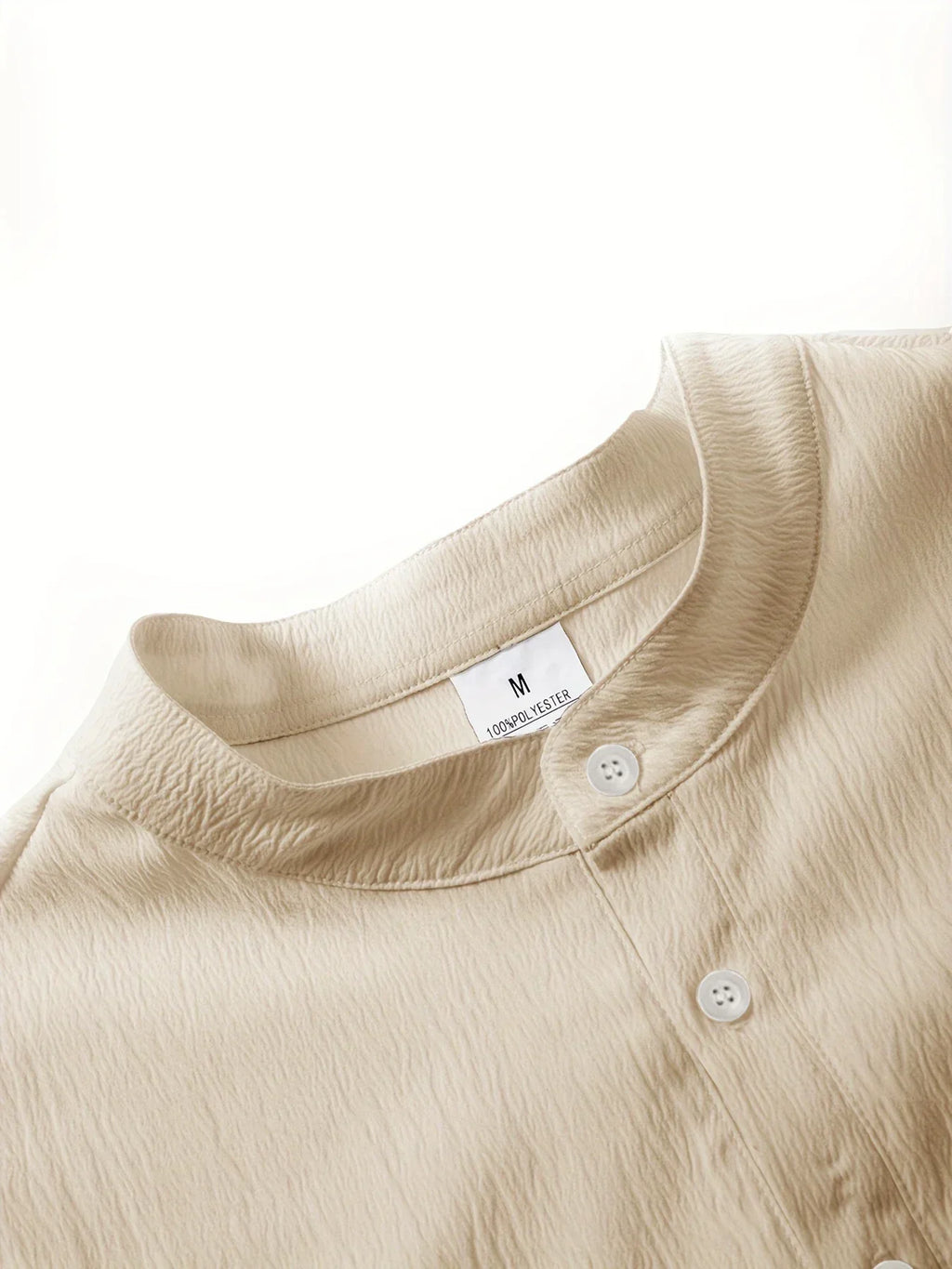 Men’s Long Sleeve Shirt and Pants Set Solid Color Tracksuit Beach Vacation Wear