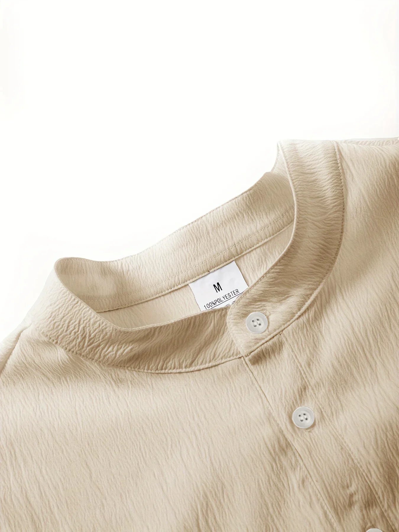 Men’s Long Sleeve Shirt and Pants Set Solid Color Tracksuit Beach Vacation Wear