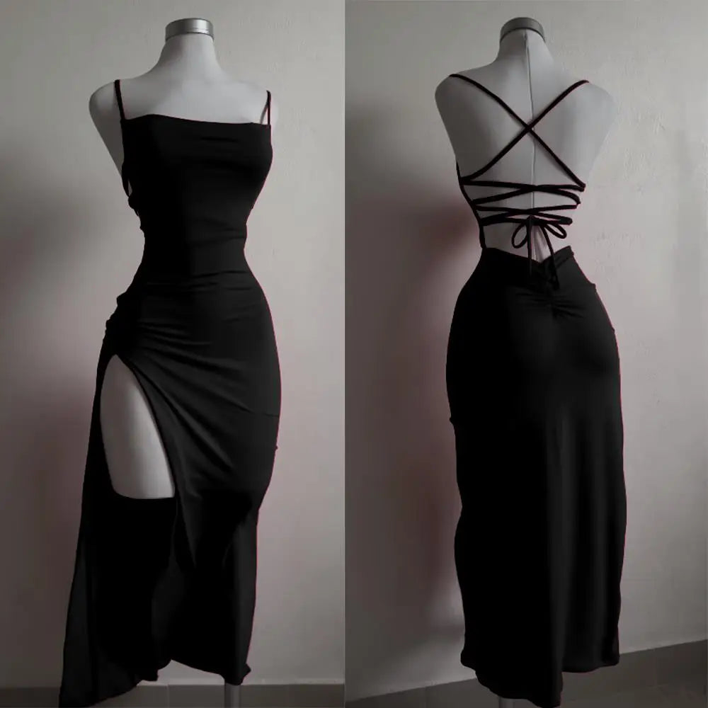 Women Halter Strap Bodycon Dress Sleeveless Summer Wear