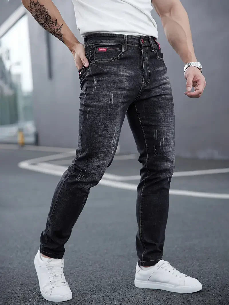 2025 Men's Slim Casual Street Classic Skinny Jeans Pencil Jeans Trendyy Stretch Style Comfortable Casual Fashion Versatile