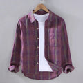 Men's Plaid Long Sleeve Shirt – Thin Casual Loose Cardigan Style Jacket, 2025 Spring & Autumn Fashion Top