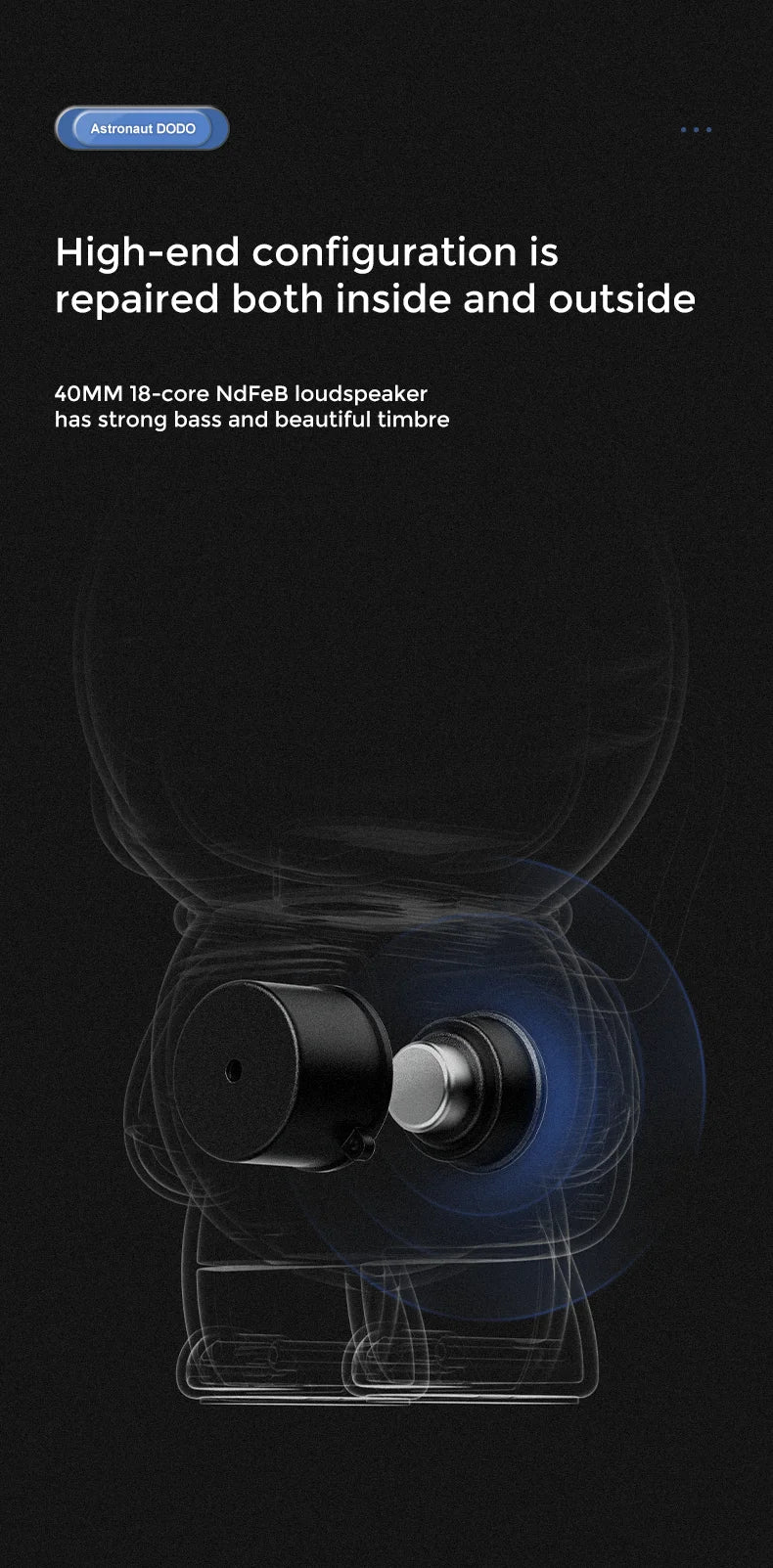 Smart Astronaut Bluetooth Speaker with Night Light, FM Radio, Portable Wireless Subwoofer Speaker