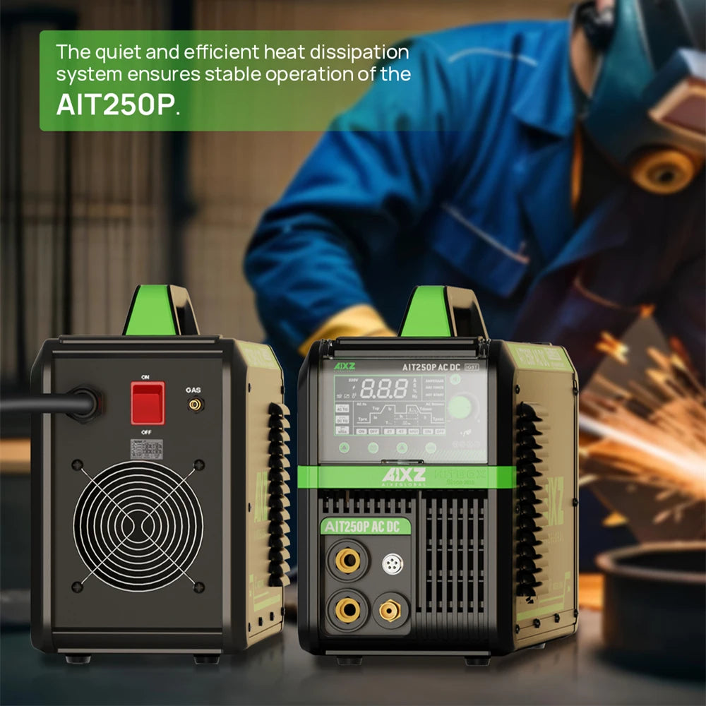 AIXZ 250A 5 in 1 HF TIG Welder AC/DC Aluminum Welding MMA/ARC/Argon Digital Pulse 2T/4T IGBT Inverter Stainless Welding Machine - trendingshoping.com