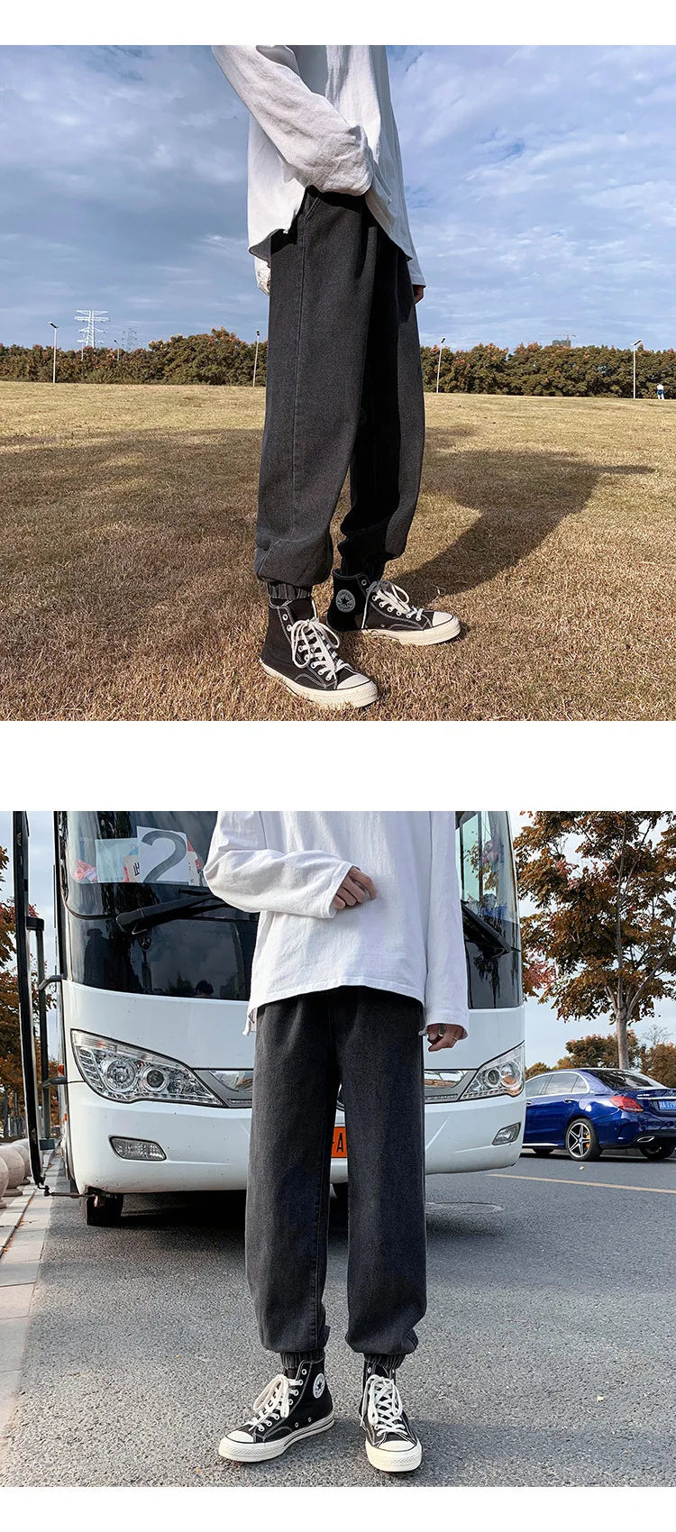 Jeans men Jeans Man Loose Joggers Streetwear Harem Jeans Cargo Pants Ankle-Length Denim Trousers denim pants joggers men - trendingshoping.com